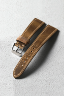 Handmade soft top strap 18 19 20 21 22MM light brown genuine leather bracelet