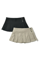 Retro Pleated Mini Skirt Women Summer Skirts