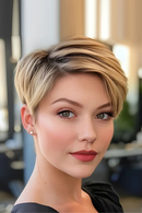 Short Pixie Cut Straight Bob C Part Lace Human Hair Wig For Women Hair Glueless Wigs