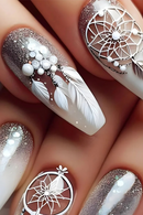 24pcs Design Nails Simple Glitter Long Ballet Fake Nail Tips Wearable Press on Nails