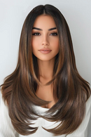Lace Front 24 Inch Straight Lace Wig Brown 6x4 Pre Plucked Pre Cut Wear For Woman