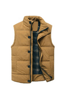 Men Spring Autumn Casual Vest Men Stand Solid Color Warm  Jacket Vests Outdoor Waistcoat Men