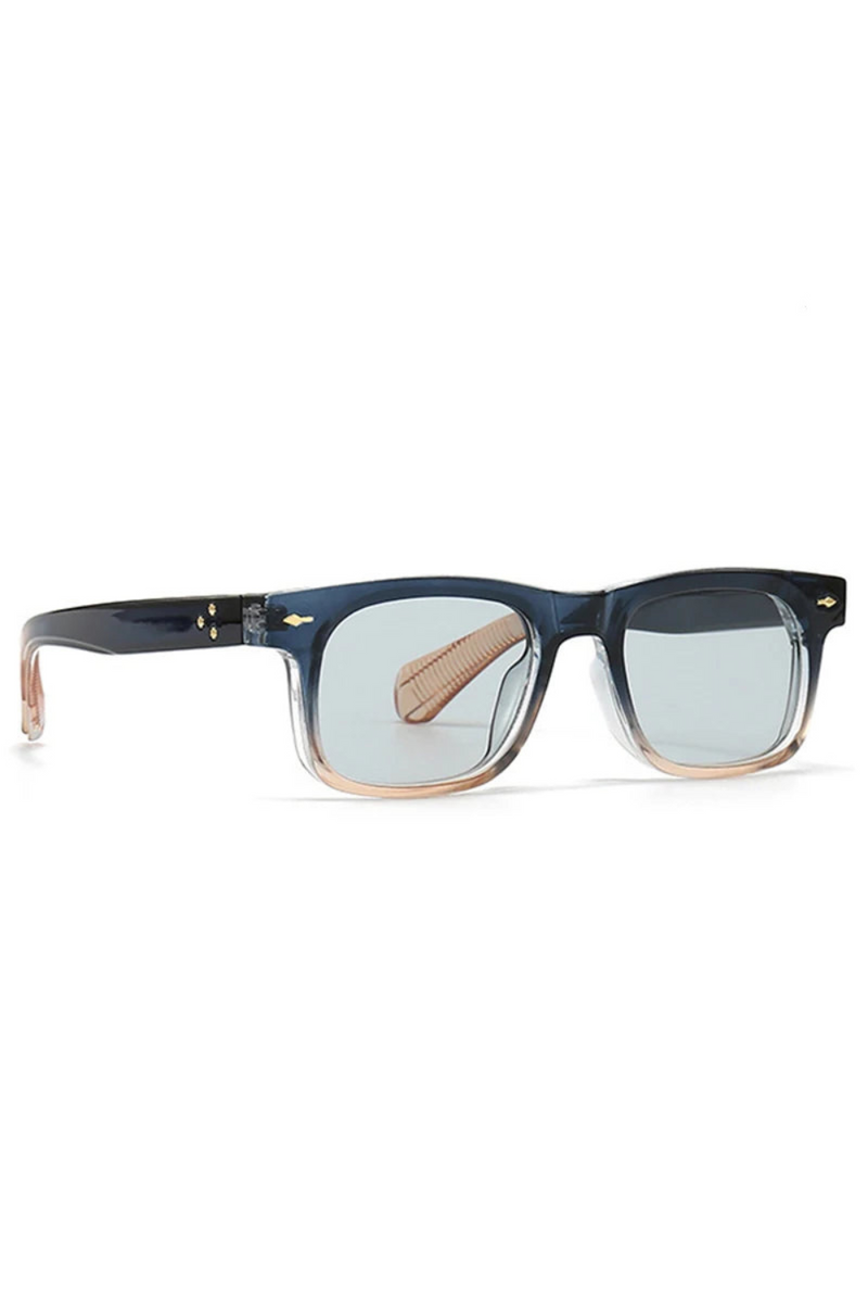 Retro Square Rivets Men Sunglasses Shades UV400 Gradient Women Trending Sun Glasses