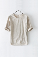 striped round collar t shirt men linen casual men t shirts