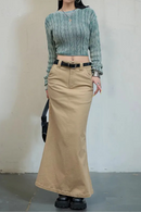 Skirt for Women Versatile Elegant Long Half-body Skirt Dress Slight Stretch