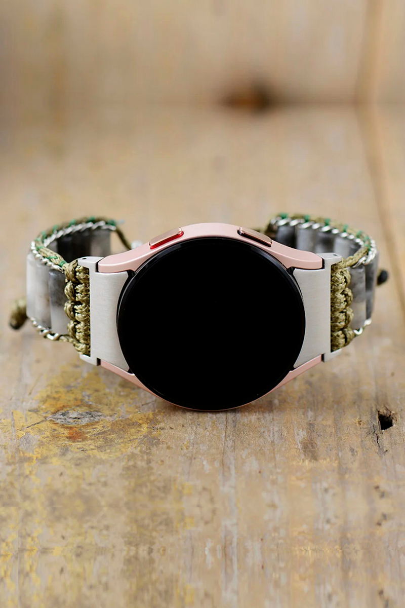 Natural Stone Samsung Galaxy Smart Watch IV Strap Band Punk Gothic Vegan Adjustable Wristband Bracelet