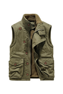Autumn Winter Men's Fleece Warm Padded Vests Men Stand Collar Army Tactical Waistcoats Men Windbreaker Jackets