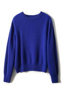 Cashmere Pullover Women Crewneck Classic Solid Simple Versatile Soft Slouchy Style Sweater Autumn