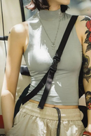 Tactical Adjustable Black Crossbody Bag Unisex Outdoor Waist Pack Motorcycle Chest Bag for Cycling Travel Coin Purse