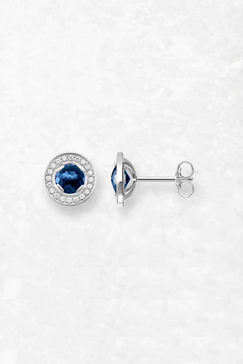 Light of Luna Blue Ear Studs Earring Europe Jewerly For Women Gift In 925 Sterling Silver