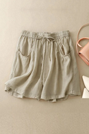 Summer Loose Versatile Thin Drawstring Waist-hugging and Slimming Women Shorts