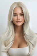 Lace Front Wig Straight Bangs Lace Wig 14 Inc Cosplay Ombre Blonde Wigs For Women Lace Wig Synthetic Lace Wig