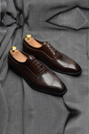 Classic Luxury Mens Dress Shoes Cowhide Genuine Leather Black Brown Lace-up Wingtip Brogue Business Office Formal Shoes for Men