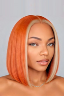 Ginger Short Straight Bob 13x1 Lace Front Human Hair Wigs For Women