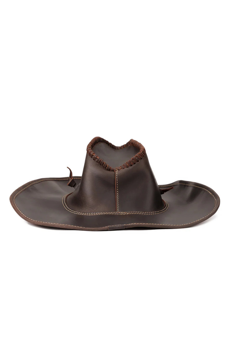 Handcraft Shapeable Western Hat Leather Retro Knight Cap British Outdoor Horse Riding Hat