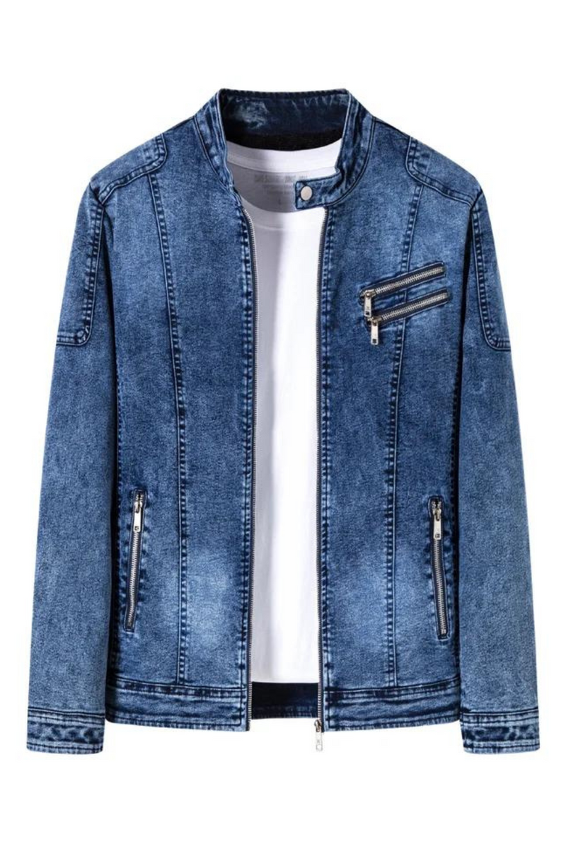 Denim Jacket Men Denim Jackets Slim Fit Jacket Cotton Outwear Coat Spring Autumn