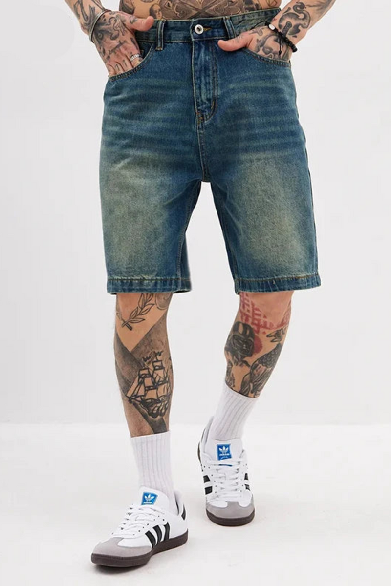 Bermuda Pants Men Wash Denim Shorts Casual Summer Men Streetwear