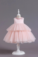Baby Girl Princess Layered Dress Sleeveless White Tulle Toddler Kids Party Birthday Clothes