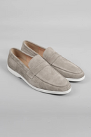 Loafers Spring and Autumn Suede Leather Flat Genuine Leather Men Walking Shoes Casual Shoes