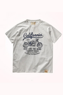 Summer American Retro Short-sleeved Motorcycle T-shirt Men's Washed Old Round Neck Casual Tops