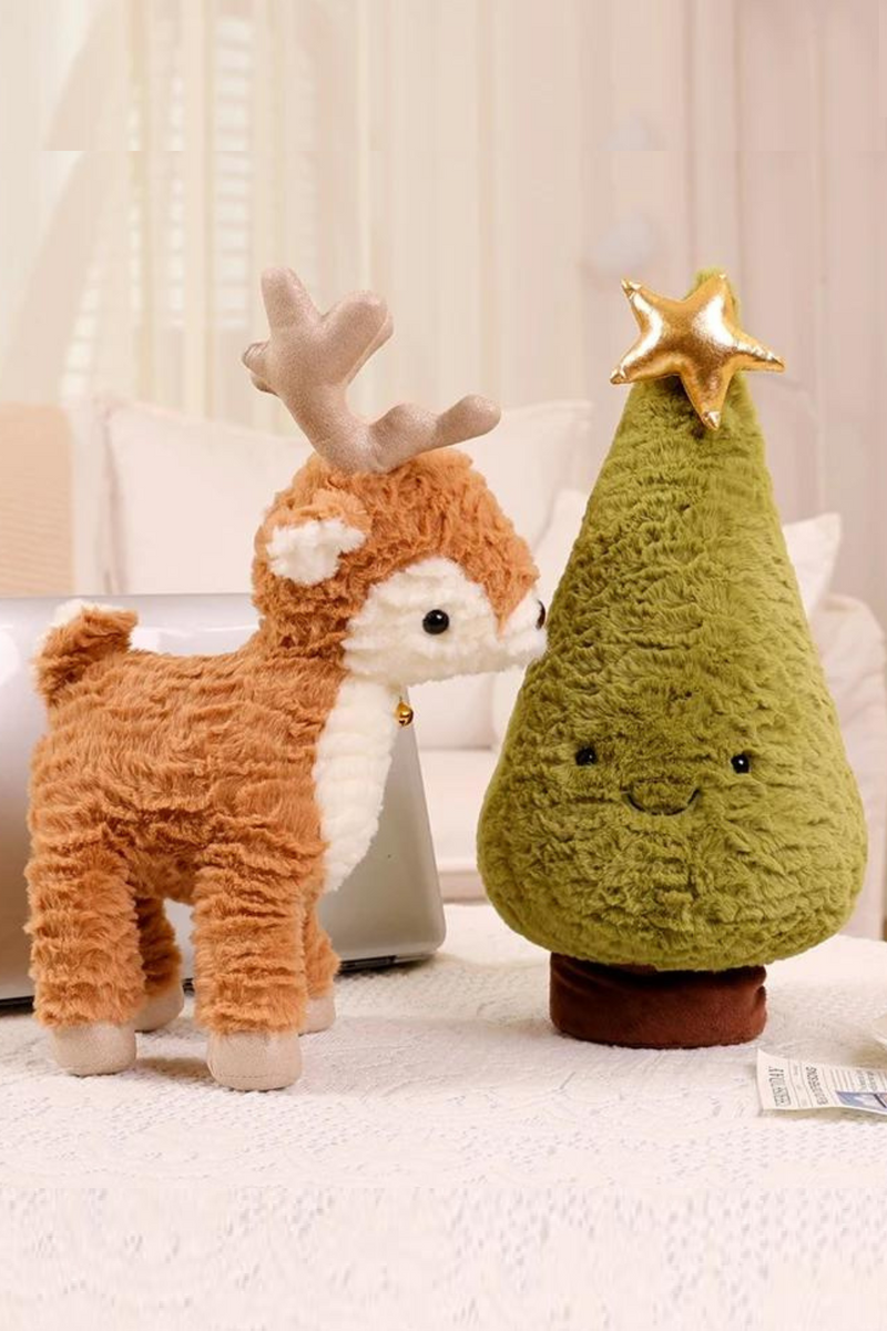 Christmas Tree Plush Toys Cute Plush Pillow Moose Deer Dolls Wishing Trees Stuffed for Christmas Dress Up