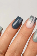 24 PCs Short French Minimalist Glitter Nails with 1 Jelly Gel and 1 Nail File