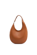 Classic Moon Design Armpit Shoulder Bag Smooth Split Women Handbag Large Adjustable Handle Tote