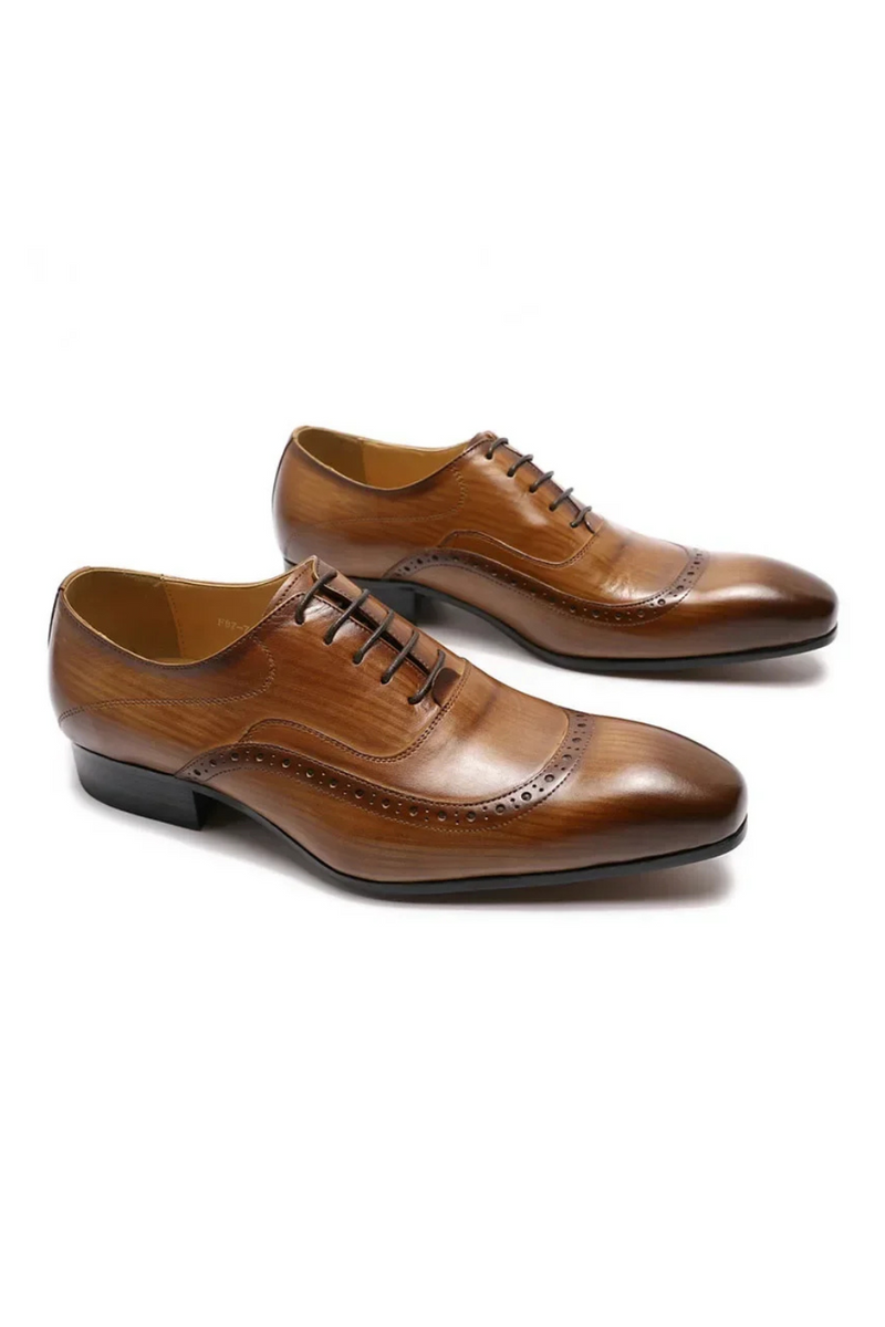 Men Luxury Genuine Leather Oxford Shoes Dress Brogues Formal Laced Footwear