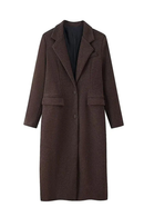 Women's Autumn Winter Wool Blend Overcoat Women Lapel Single-breasted Coat Lady Outerwear