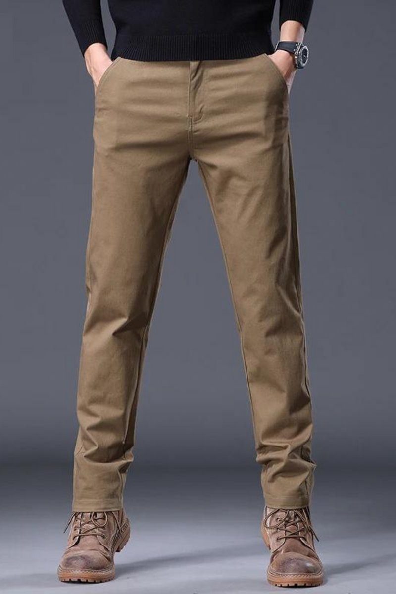 Suit Pants Men's Thickened Straight Cotton Trousers Spring Autumn Business Casual Pants