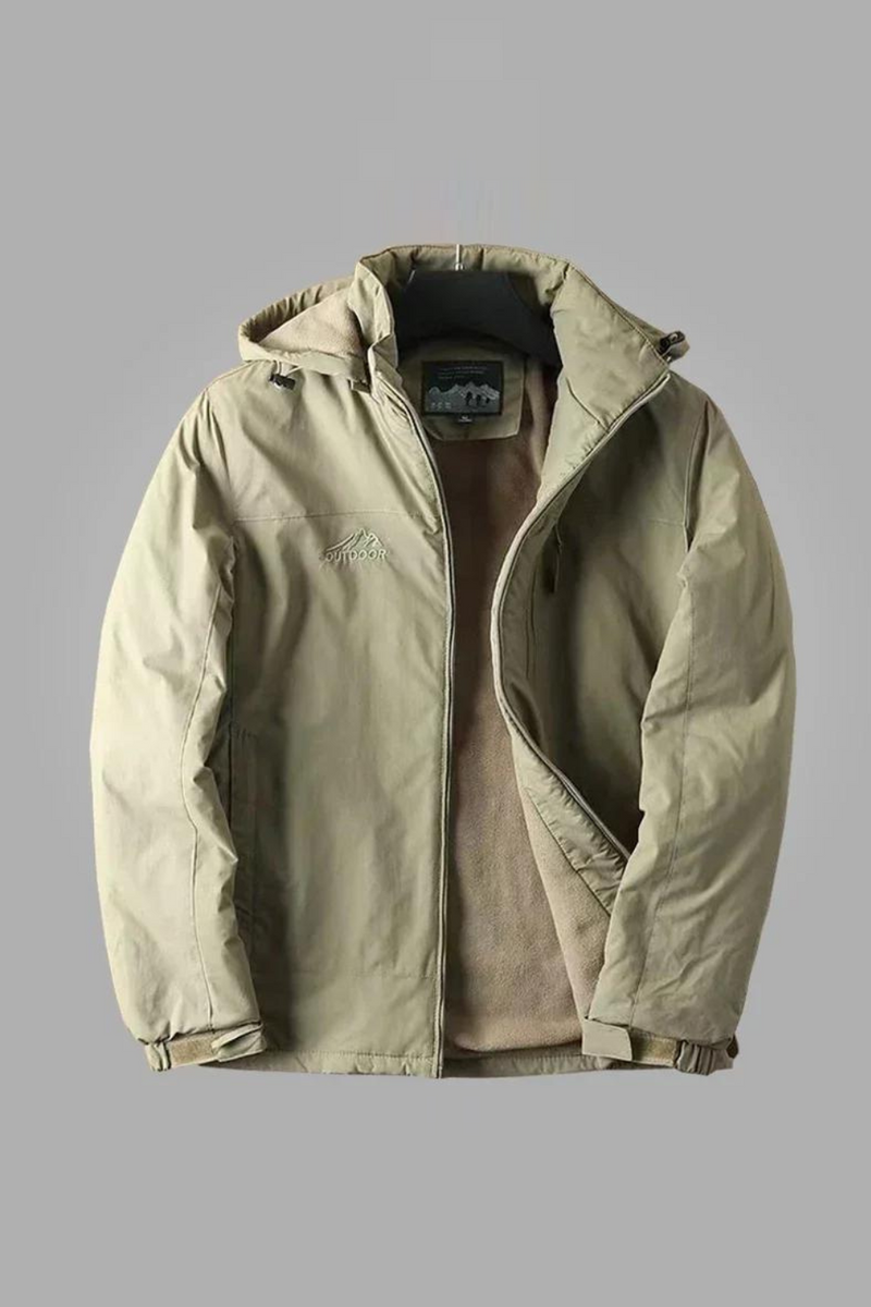 Fleece Lined Warm Jacket Outdoor Jacket With Hood Spring Autumn Windbreaker Hooded Jacket Mens Coats