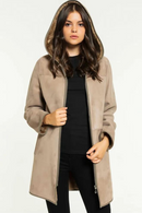 Womens Casual Shearling Coat Coat Long Fur Jacket Hooded Trench Coat