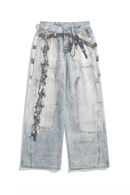 Girl Jeans High Street Straight Floor Trousers Chic