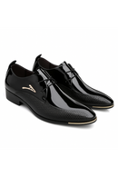 Retro Men Casual Leather Shoes Pointed Toe Slip-On Shoes for Adult Men