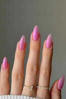 24pcs Long Almond False Nails Aurora French Sweet Gradient Press on Nails Fake Nails DIY Manicure Detachable Nail Tips