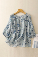 Floral Shirts Blouses For Women Casual Loose Top Summer