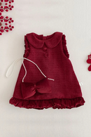 Toddler Girls Dress Sleeveless Peter Pan Collar Winter Kids Boutique Clothing Little Girls Dresses