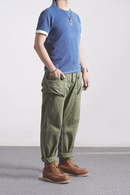 Military trouser Men Vintage Slim & Straight Fitting Casual Pants