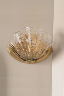 Luxury Wall Light Brass Shell Creative Glass Retro Living Room Bedroom Foyer Corridor Mirror Wall Lamp