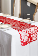 Valentine's Day Love Lace Table Flag Placemat Set Wedding Bottle Festive Tablecloth Home Decoration