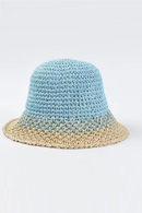 Gradient Straw Crocheted Bucket Hat Women's Spring Summer Casual Sunshade Beach Hats Foldable Hollow