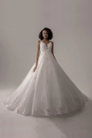 Wedding Dresses For Women Sleeveless Sheer Back Vintage Bride Ivory Bridal Gown