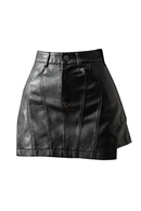Women's Black Gothic Shorts Skirt Mini Leather Shorts Elegant
