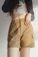 Cargo Shorts for Women Summer Casual Straight Pants Khaki Versatile Shorts Streetwear