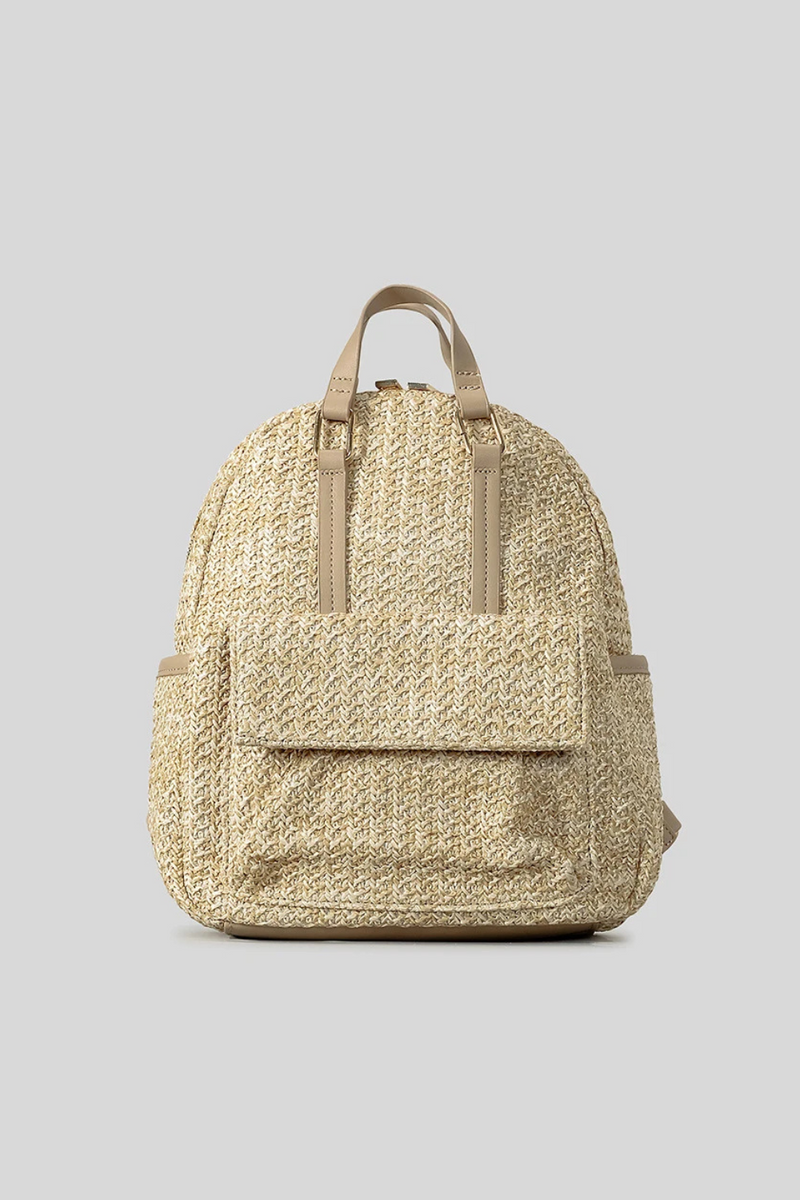 Casual Backpacks for Women Weave Lady Handbags Summer Beach Bag Holiday Travel Backpack