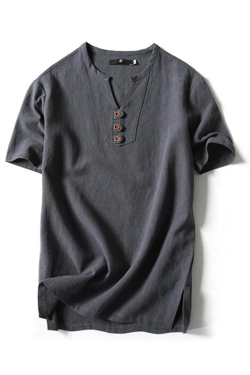 Summer Men Linen T Shirts Short Sleeve Designer Retro Solid Thin Casual Shirts Men Clothing Tees Fit Slim