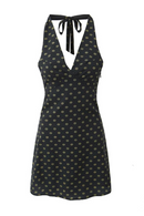 Women Sweet Vintage Chic Halter Neck Mini Dress Slim Backless Short Dresses