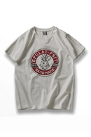 Summer American Retro Short-sleeved O-neck Rabbit T-shirt Men's Simple Washed Casual Sport Tops