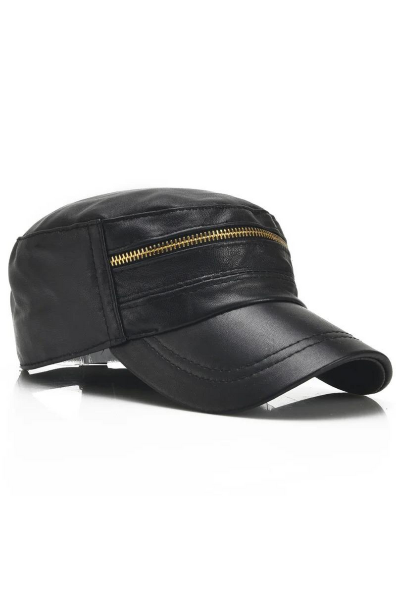 Men Vintage Adjustable Baseball Cap Leather snapback Hat Para Mens Trucker Caps Dad Hat winter warm hats