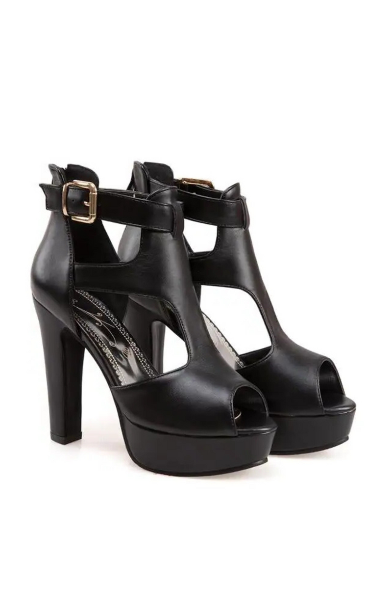 Women Pumps High Heels Platform Shoes Peep Toe Buckle Spring Spike Heels Ladies Party Shoes